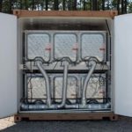 Maintenace access to containerized laundry unit