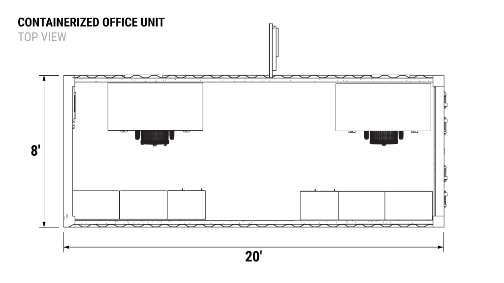 Containerized-Office-Unit Top view