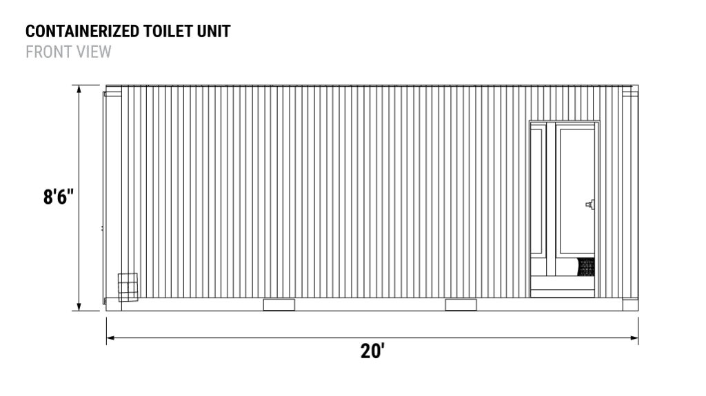 Containerized-Toilet-Unit rear view